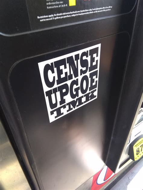 Sticker Found On One Of 8 Gas Pumps If Anyone Understands Deciphers