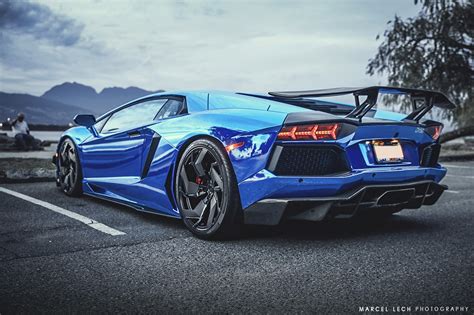 Blue Lamborghini Sports Car Car Lamborghini Lamborghini Aventador