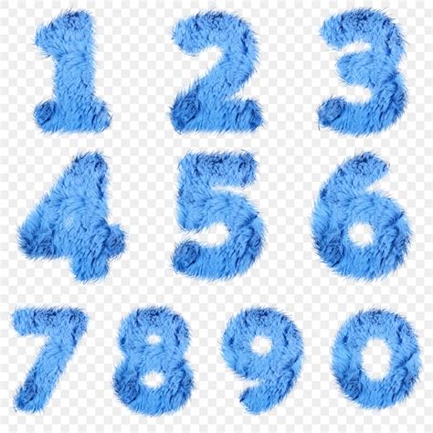 Effect Numbers 3d Images Hd 3d Blue Fur Effect Number Set Png 3d Fur