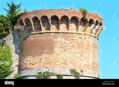 fortification tower in summer san gimignano italian medieval village unesco world heritage site