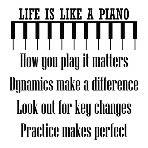 Life Is Like A Piano Wall Quotes Decal