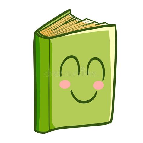 Cute And Funny Smiling Green Book Vector Stock Vector Illustration