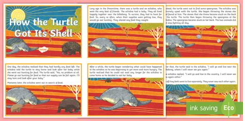 Aboriginal Dreaming How The Turtle Got Its Shell Story Cards