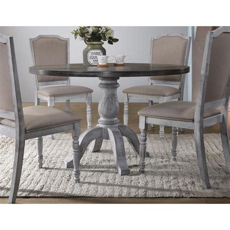 Emerald home furnishings paladin round dining table, standard, rustic charcoal gray. Best Master Furniture Weathered Gray/ White Round Dining Table | Round dining room sets, Grey ...
