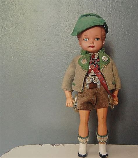 German Boy Doll Plastic Toy Lederhosen Octoberfest Boy Doll Old
