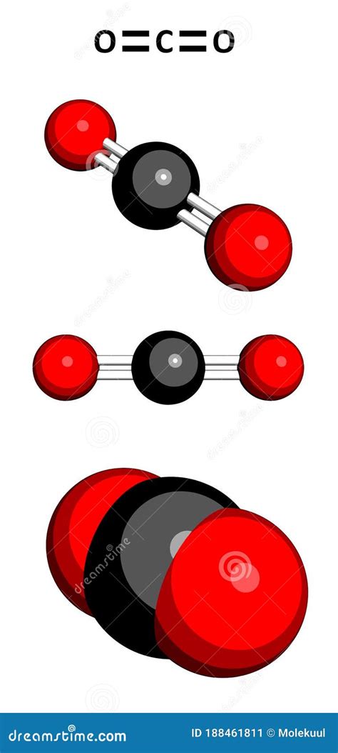 Carbon Dioxide Co2 Molecular Model Stock Illustration Illustration