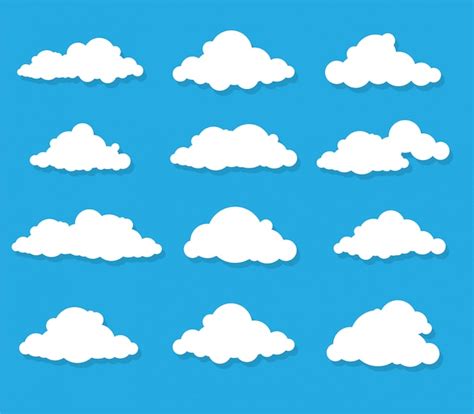 Premium Vector Set Of White Clouds Isolated
