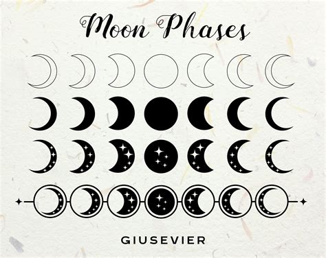Moon Phase Svg Commercial Use Svg Crescent Moon Svg Etsy
