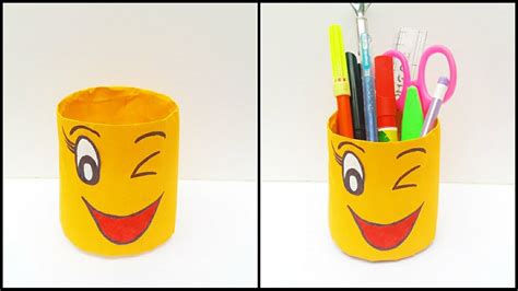 Plastic Bottle Pen Stand Making Best Out Of Waste Diy Pen Stand