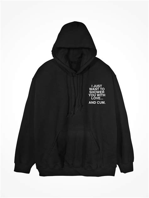 Love And Cum • Black Hoodie Linda Finegold