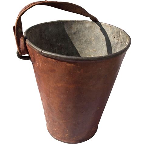 Antique Fire Leather Fire Bucket from activretrocollectibles on Ruby Lane