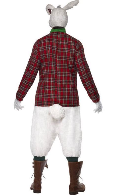Rabbit Halloween Costume Mens Horror White Rabbit Costume