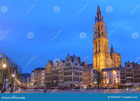Antwerp Belgium Stock Image Image Of Blue Famous Evening 42362697