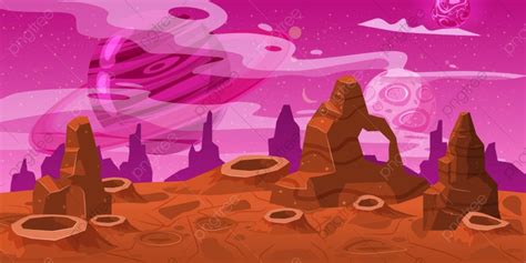 Fantasy Concept Space Cartoon Game Background Level Sci Fi Martian