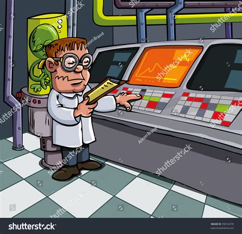 Charlie adler, susan blu, pat fraley, ed gilbert. Cartoon Scientist In His Laboratory. Computers And Lab ...