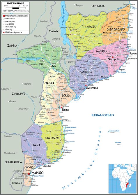 Mapa De Mocambique Completo