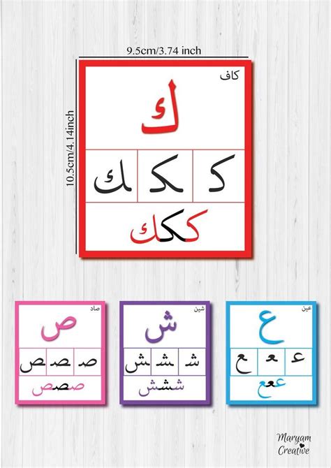 Arabic Flashcards Letters Positions Printable Alphabet Etsy
