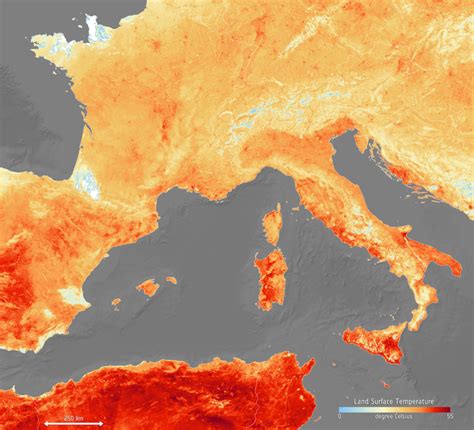 Europes Heat Wave As Seen From Orbit The Map Room