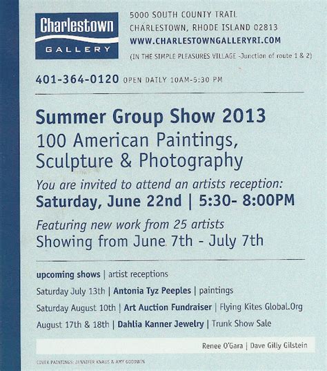 Progressive Charlestown Come See The Charlestown Gallerys Summer Show