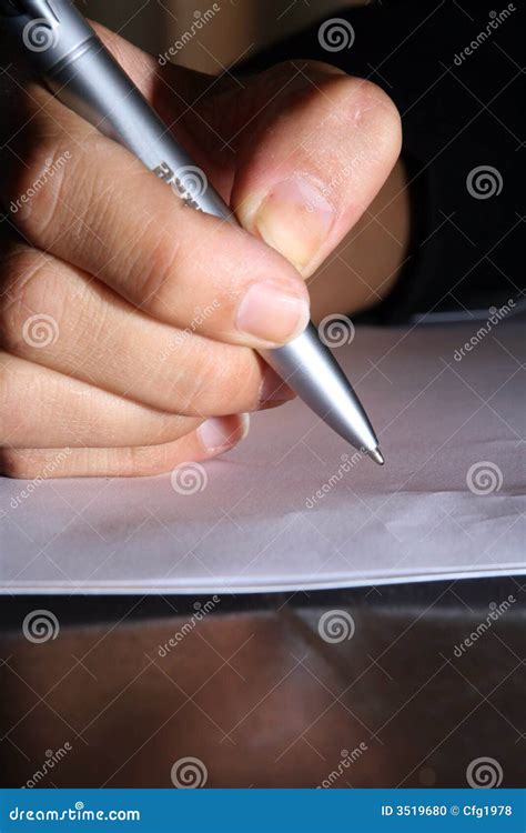 Write A Letter Hand With A Pen Ready To Write A Letter Stock Photo