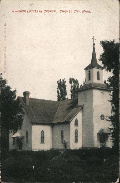 Swedish Lutheran Church Chisago City Mn Postcard