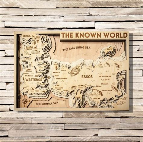 Game Of Thrones Map 3d Wood Map Limited Edition Map Of Thrones