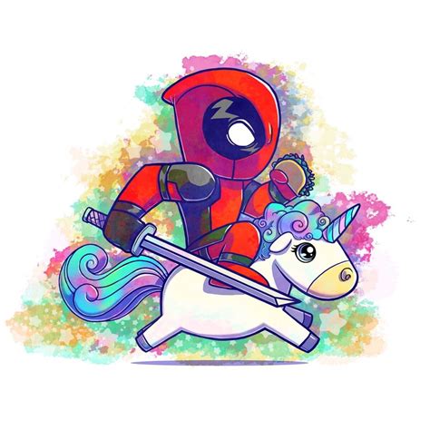 Deadpool Riding A Unicorn With A Taco Print Can Be Purchased On My