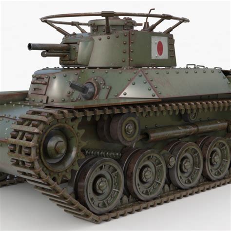 Tank Type 97 Chi Ha Green Japan Vray Cgtrader