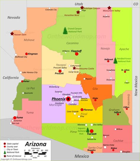 Map Of Cities In Arizona World Map