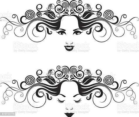 Black And White Women Portrait Stock Illustration Download Image Now In Silhouette Women