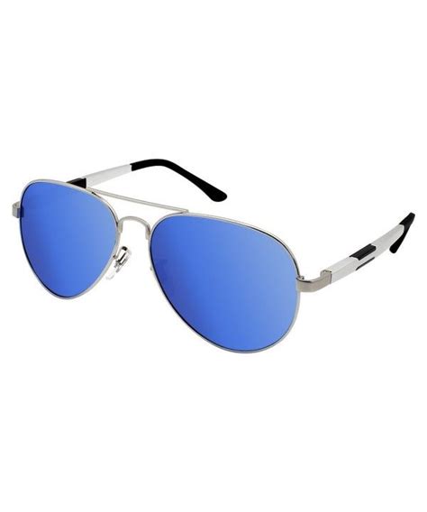 Aviator Polarized Sunglasses Metal Frame Unisex Silver Frame Blue Polarized Aviator Sunglasses
