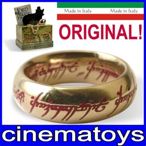 Lord Of The Rings The One Ring Red Text Gold Plated Il Signore Degli