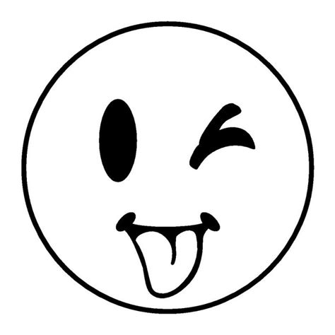 Sticking Tongue Out While Winking Smiley Coloriage Emoji Dessin