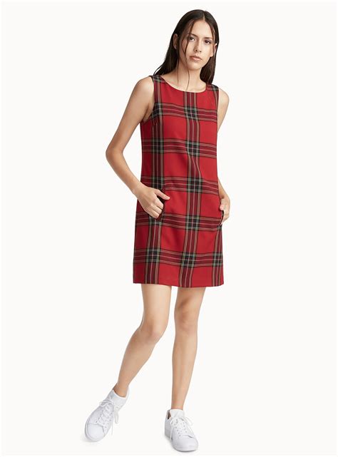 Scottish Plaid Jumper Dress Icône Shop Knee Length Dresses Simons