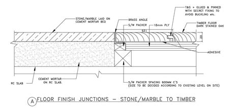 Floor Finish Junction Stone To Timber Detail In Autocad 2d Drawing Dwg