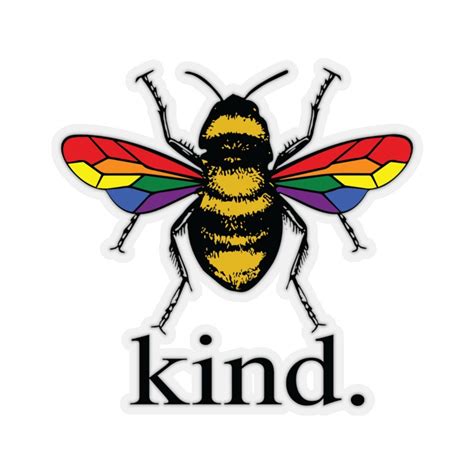 Bee Kind Sticker Rainbow Bee Pride Laptop Sticker Etsy