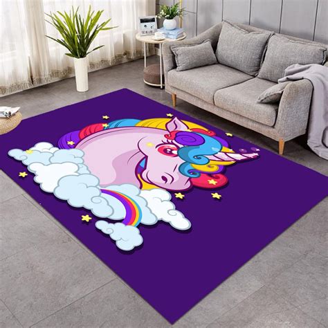Purple Unicorn Area Rug For Girls Room Unilovers