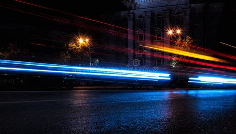 195 Light Trails Night Urban Environment Stock Photos Free And Royalty