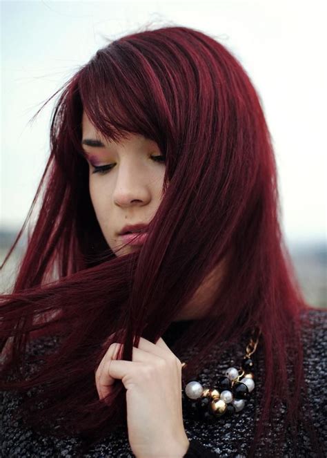 Dark Cherry Red Hair Color Lange Haare Bilder Kirschrote Haare