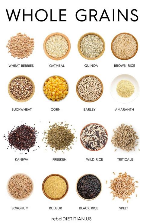 A Whole Grain Chart Healthy Grains Recipes Whole Grain Foods Whole