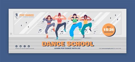 Free Vector | Flat design dance school facebook cover
