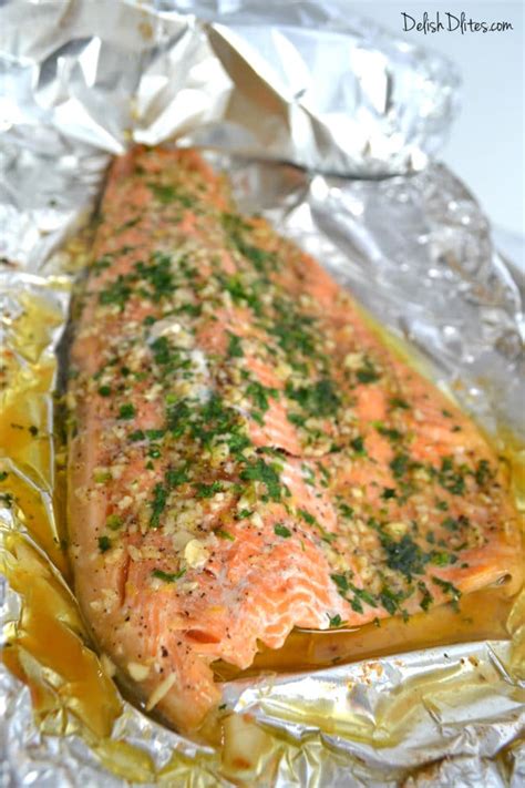 Garlic Butter Steelhead Trout In Foil Delish D Lites