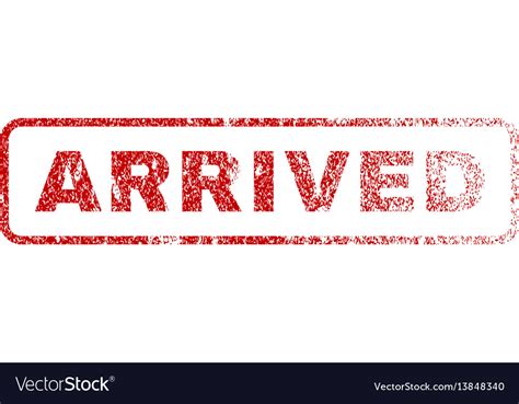 Arrived rubber stamp Royalty Free Vector Image