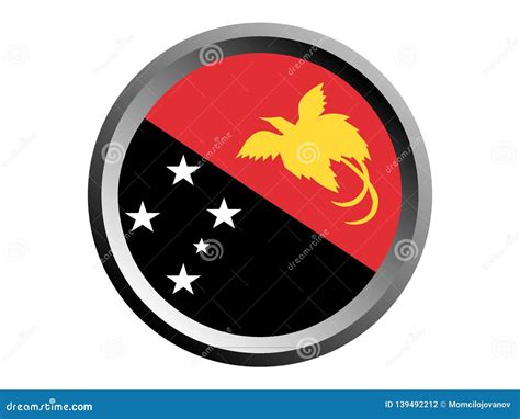 3d Round Flag Of Papua New Guinea Stock Vector Illustration Of Bhutan