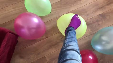 Popping Balloons With High Heels Long Nails Youtube