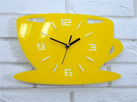 Large Wall Clock Clock To Kitchen Modern Clock Yellow T Wall