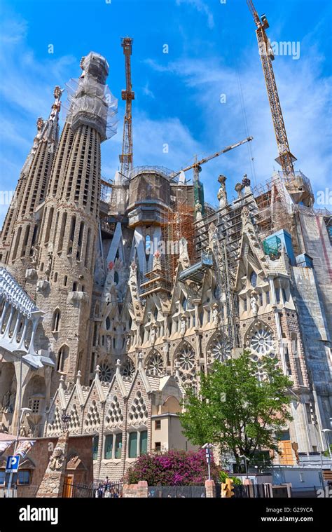 Sagrada Família A Large Roman Catholic Church In Barcelona Designed