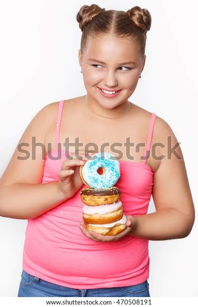 Funny Fat Little Girl Surprised Eating Stock Photo 470508191 Shutterstock