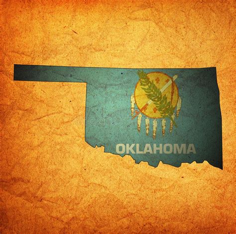 Oklahoma State With Flag Stock Illustration Illustration Of United