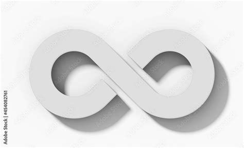 Infinity Symbol 3d White Isolated Orthogonal With Shadow On White